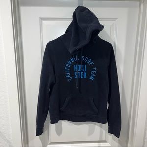 Hollister Womens M Hoodie Pullover Embroidered Hollister surf team Cali black
